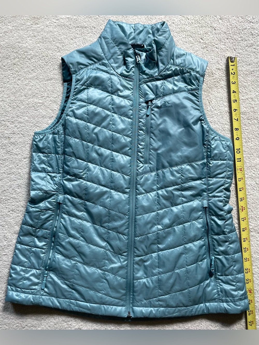 L.L. Bean Quilted Lightweight Vest in Teal Blue